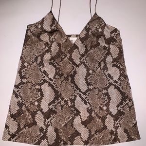 H&M tan /brown snakeskin print tank top size 2